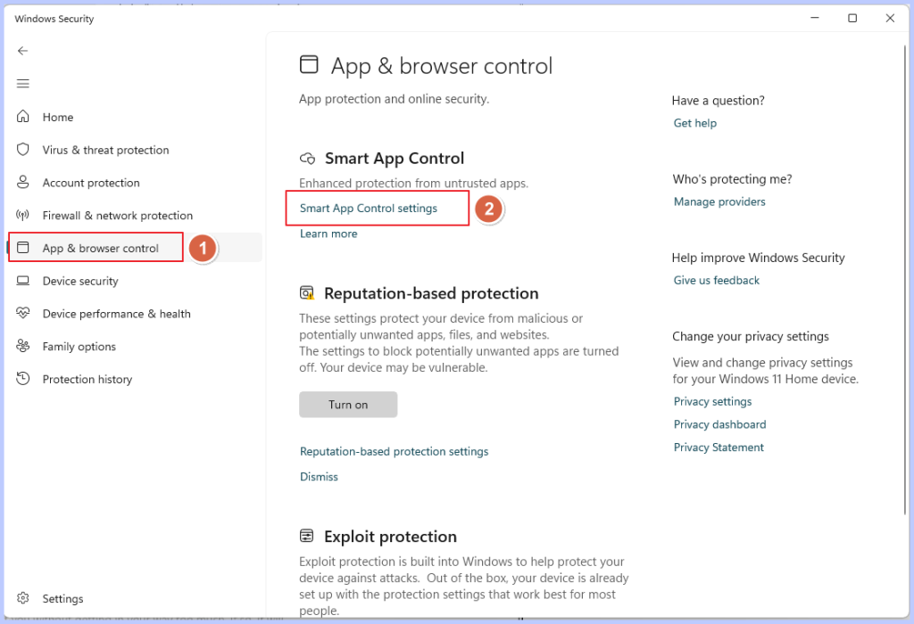 Smart App Control 1 1 قرار دادن برنامه‌ها در لیست سفید در ویندوز 11/10 – روش‌ها و ابزارهای پیشنهادی اردیبهشت 1405 5
