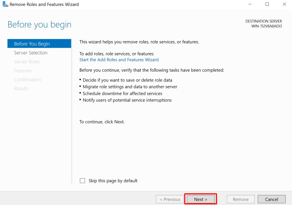 click on the NEXT button 980x689 1 نحوه حذف نقش‌ها و ویژگی‌ها در Windows Server 2022 فروردین 1405 7
