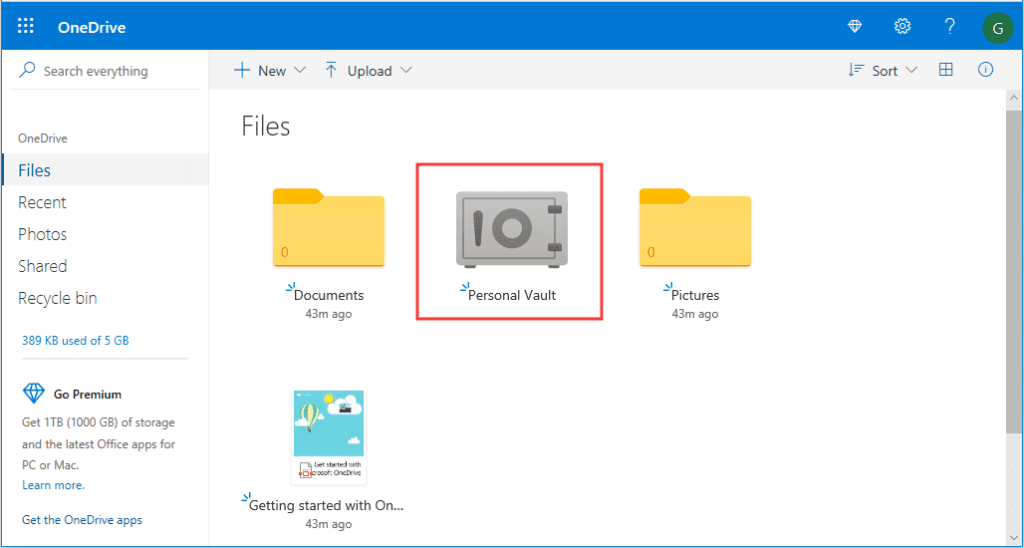 set up onedrive personal vault 3 راهنمای سریع: راه‌اندازی فضای ذخیره‌سازی Personal Vault در OneDrive برای ویندوز 10 فروردین 1405 5